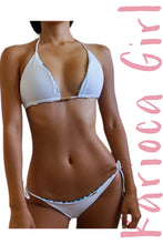 Load image into Gallery viewer, Bikini Set Geovanella Blue Waves & White - Reversible