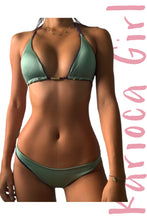 Load image into Gallery viewer, Bikini Set Camelia Green & Marine Blue - Reversible