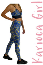 Load image into Gallery viewer, Set Legging & Top Printed Blue Leaves