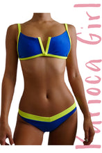 Load image into Gallery viewer, Bikini Set Cecilia Blue & Yellow Neon