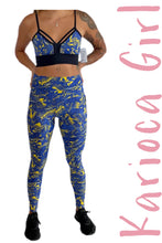 Load image into Gallery viewer, Set Legging & Top Printed Blue Leaves