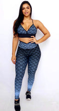 Load image into Gallery viewer, Light Blue Gradient Racerback High Waist Butt Lifting Two Piece Set
