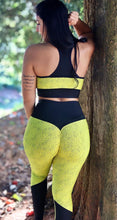 Load image into Gallery viewer, Lemon Marl Racerback Scrunch Butt Leggings Two Piece Set
